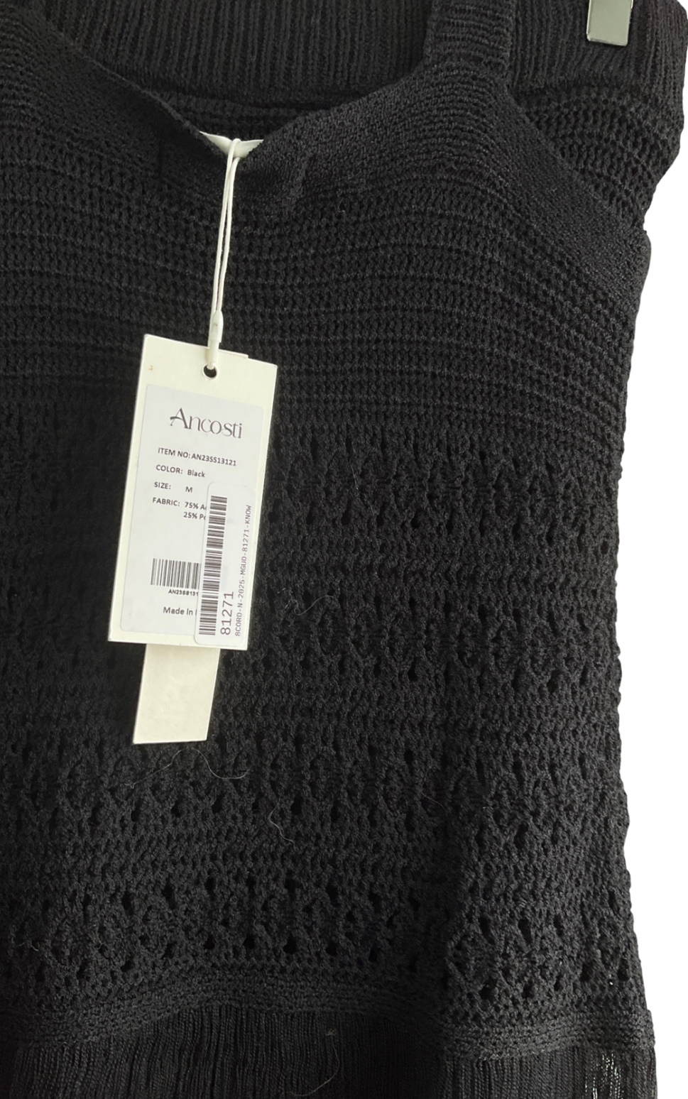 Ancosti V- Neck Black Knitted Set UK M