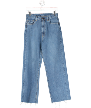 Bassike Blue High Rise Straight Leg Jeans W24