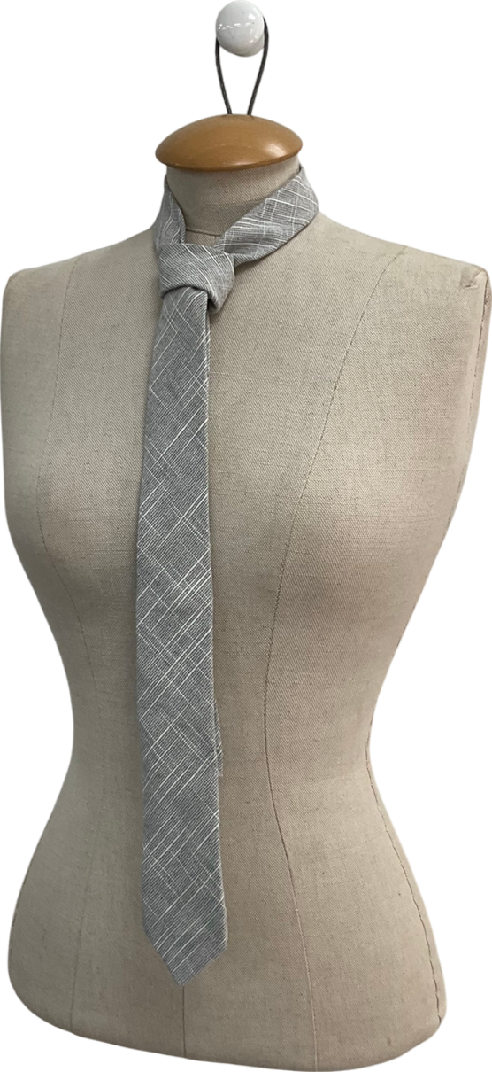 Topman Grey Linen Blend Tie One Size