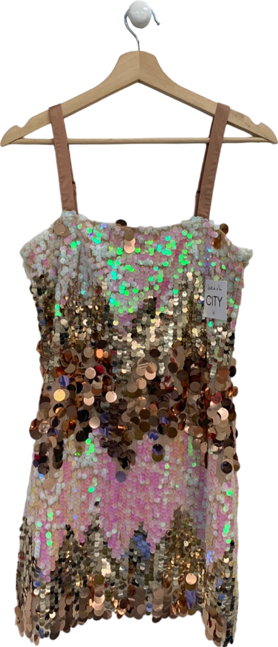 Beach City Rose Gold Sequin Top M
