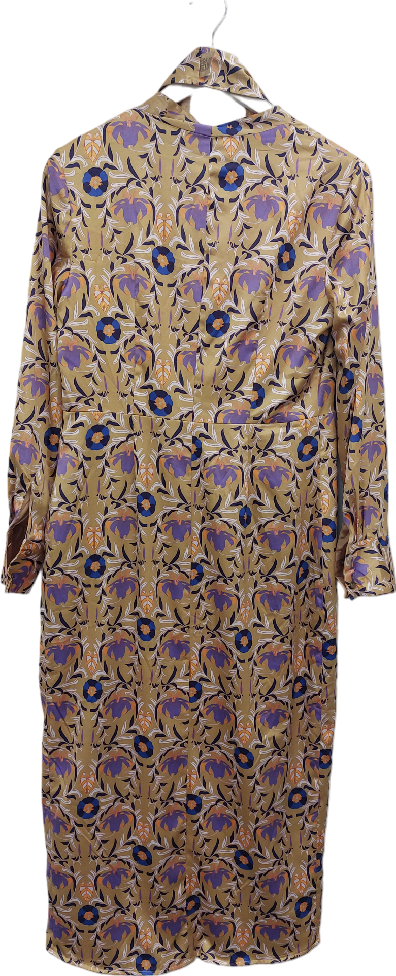 Never Fully Dressed Satin Botanical Pattern Tie Waist Dress UK M/L