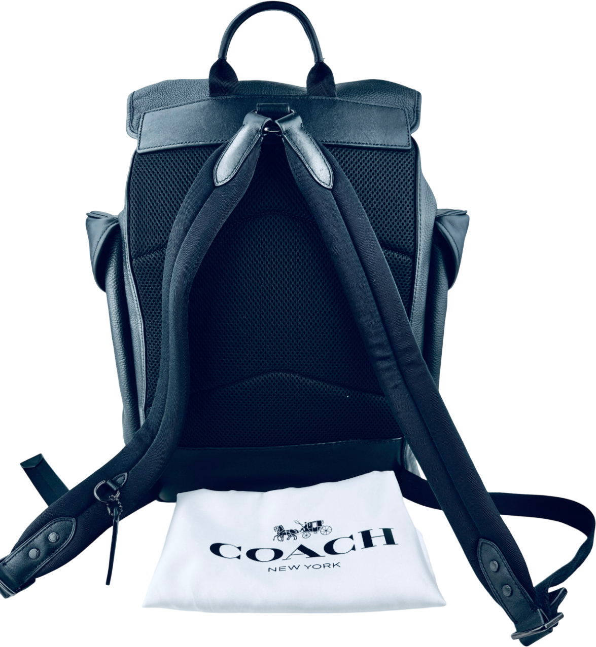 COACH Hitch Black Leather Backpack