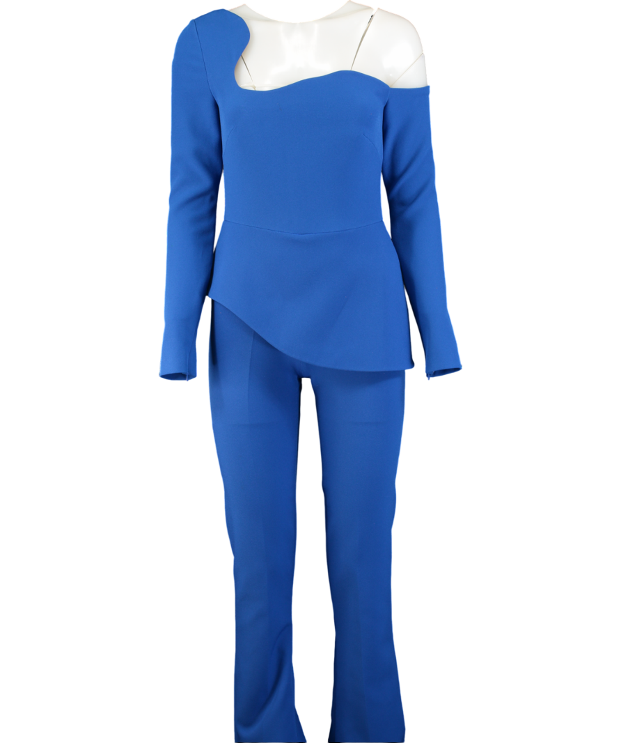 Safiyaa Blue Asymmetrical Jumpsuit UK 8