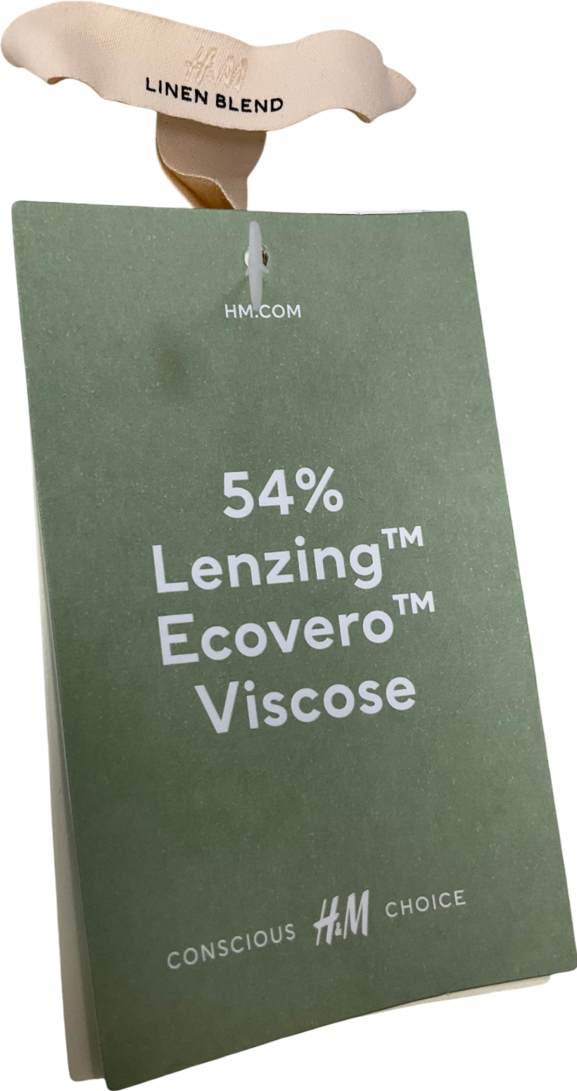 H&M White Off The Shoulder Linen Blend Top UK M