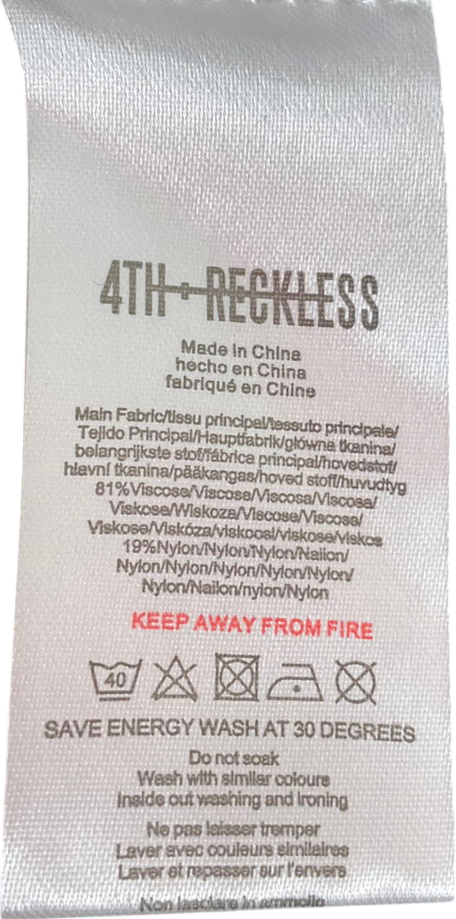 4th & Reckless White Wrap Front Mini Skirt UK 10