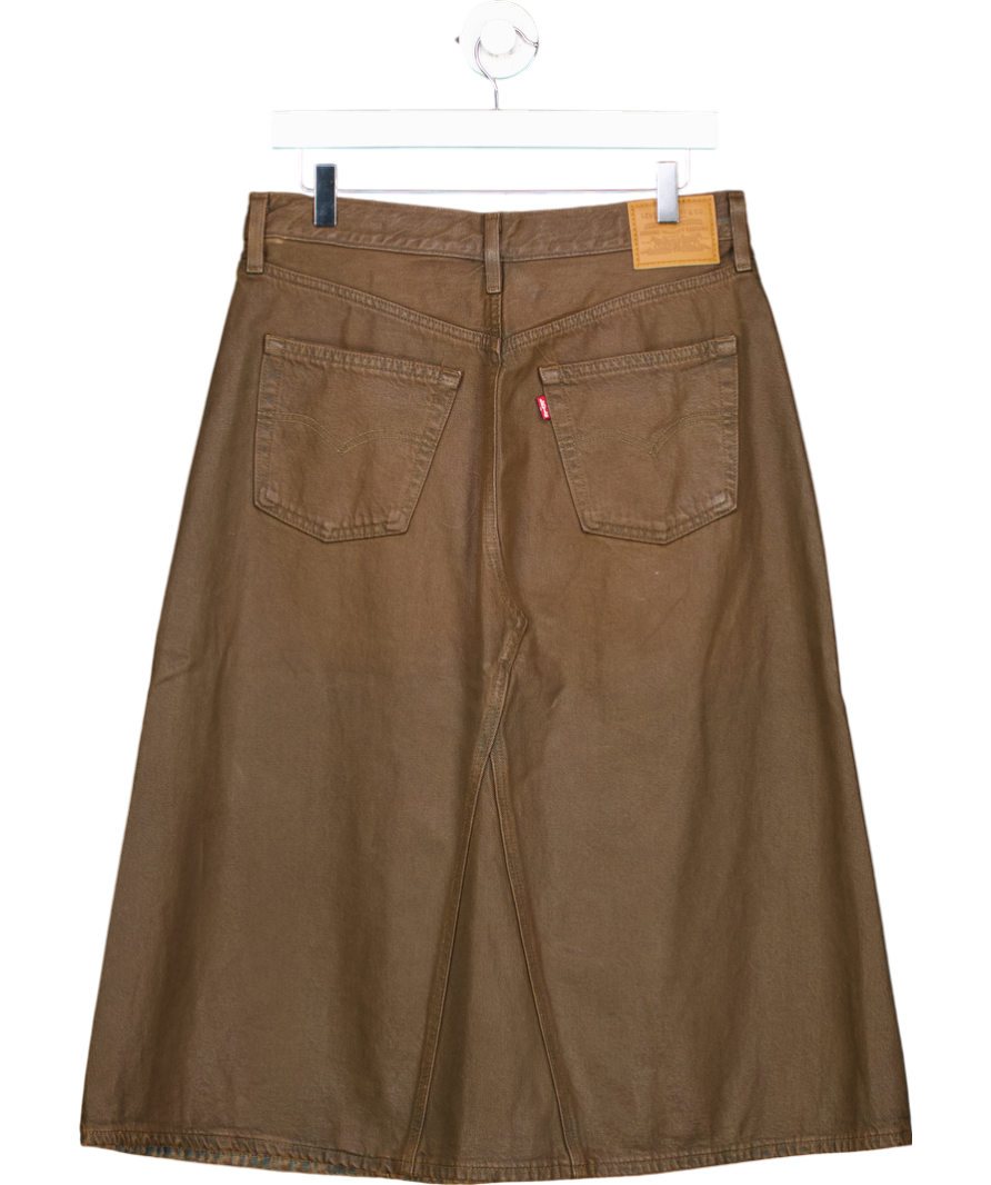 levis Brown Coated Pay Day Skirt W30