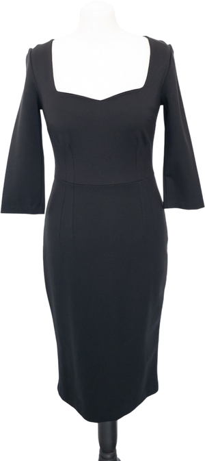 BODEN Black Fitted Sweetheart Neck Pencil Dress UK 8