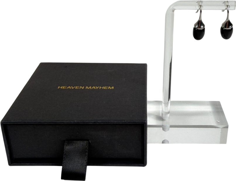 Heaven Mayhem Odette Earrings Onyx Black Drop 18k Gold Pvd Plated Stainless Steel