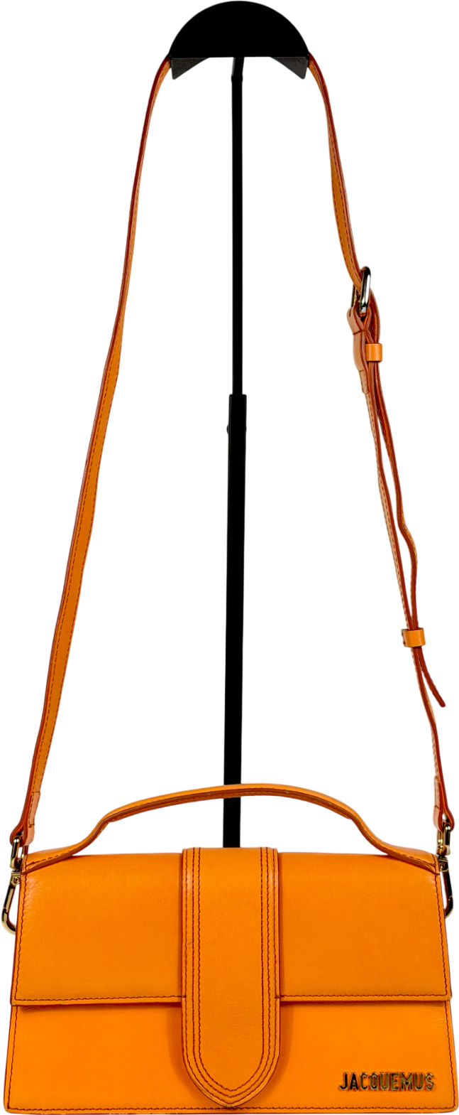 JACQUEMUS Orange Leather Le Grand Bambino Top-handle Bag