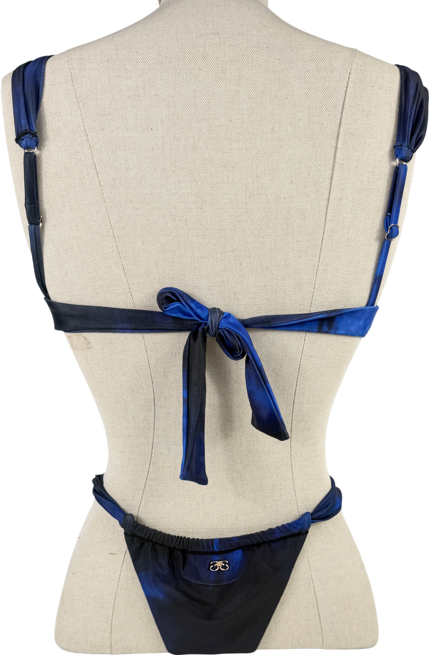 Sydney lane Blue Hughes Underwire Bikini Neptune Print UK S