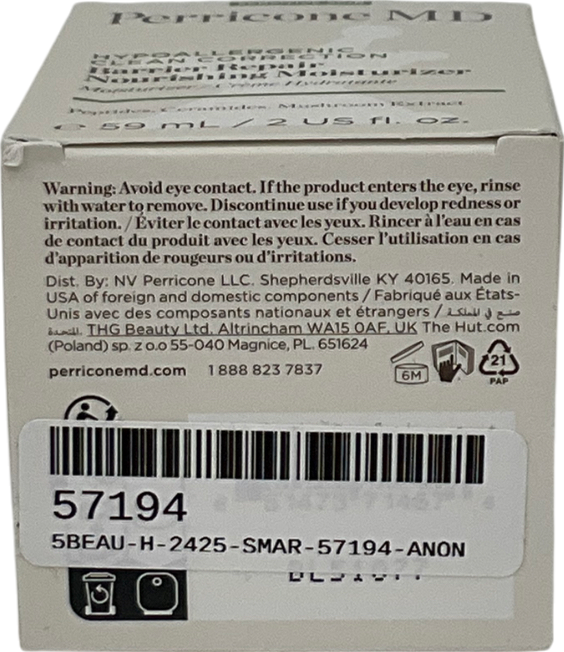 Perricone MD Hypoallergenic Clean Correction Barrier Repair Nourishing Moisturiser 59ml