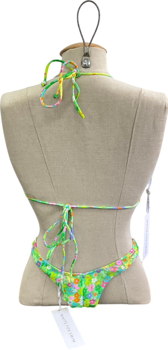 White Fox Green Golden Hour Bikini Set UK XS
