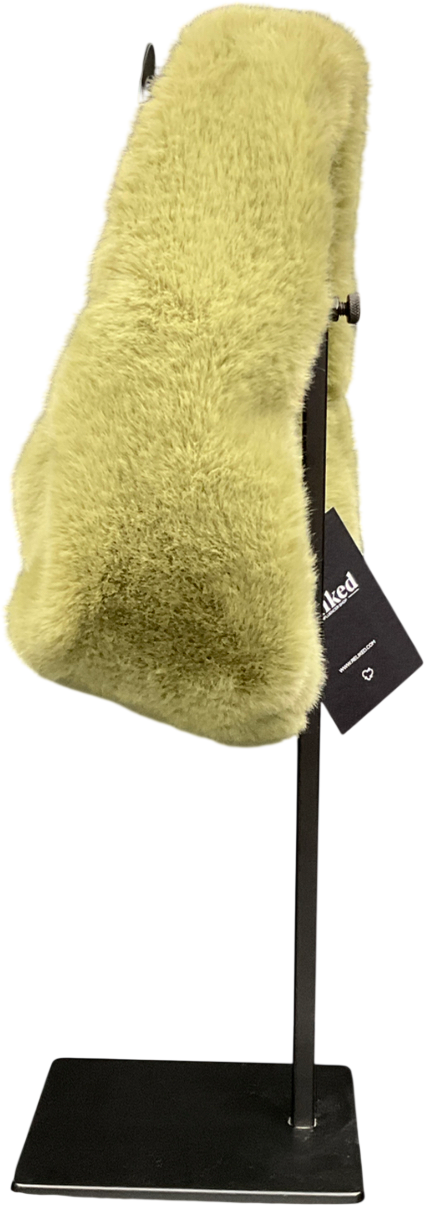 ZARA Green Faux Fur Bag One Size