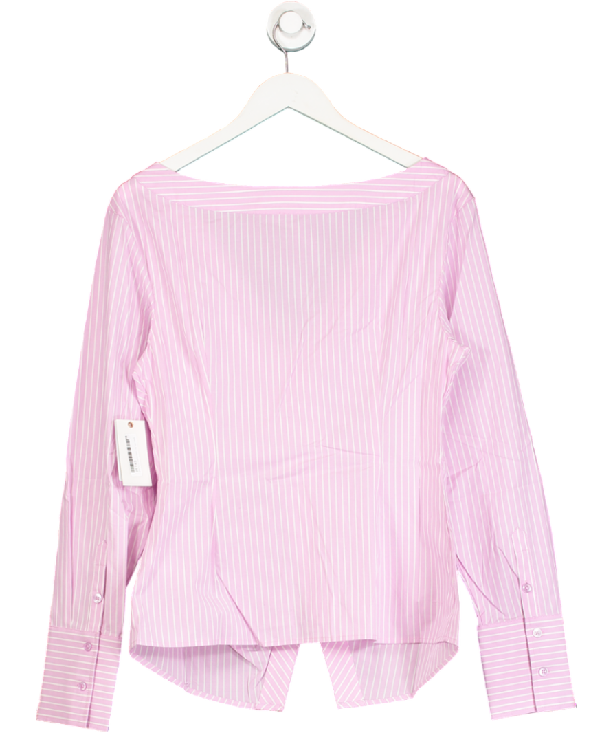 Good American Pink Poplin Off Shoulder Top UK S