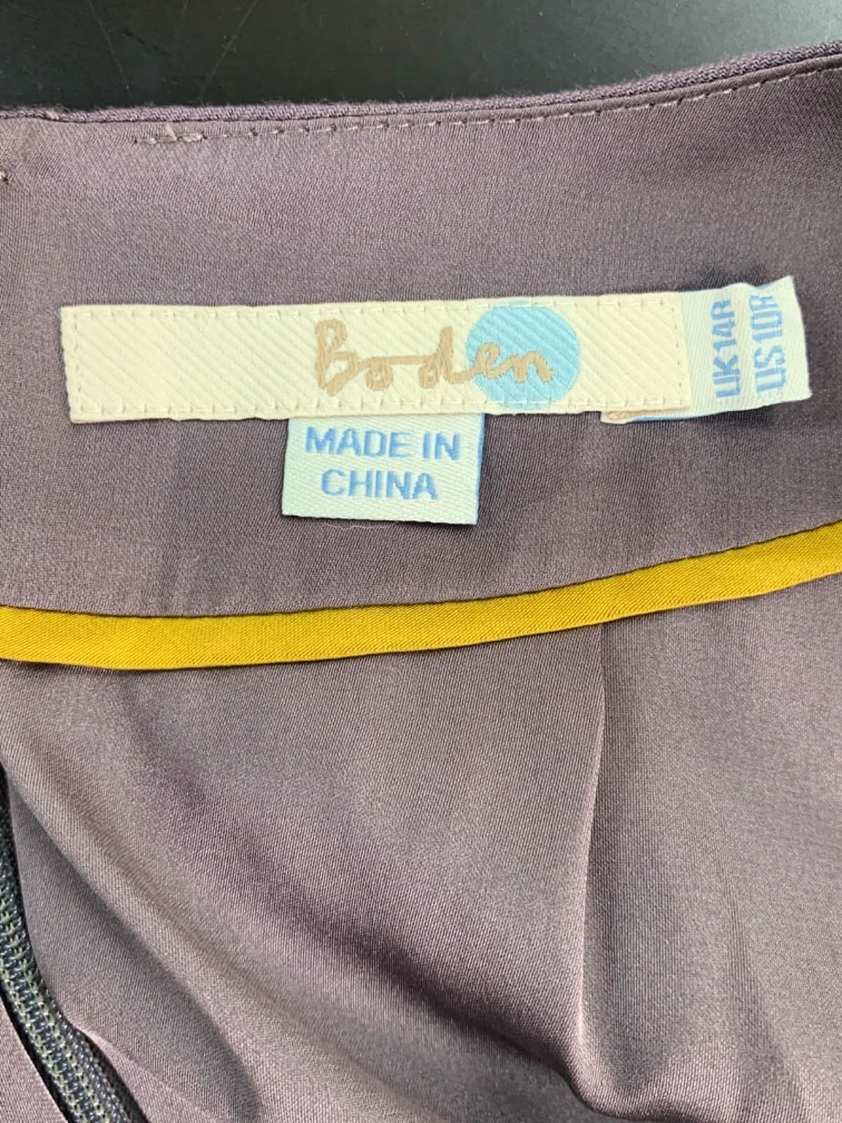 Boden Purple Embroidered Dress UK 14