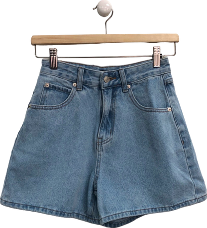 White Fox Blue Denim Shorts UK XS