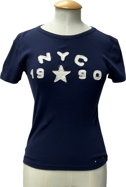 Urban Outfitters Blue Nyc 1990 Applique Baby Tee UK S