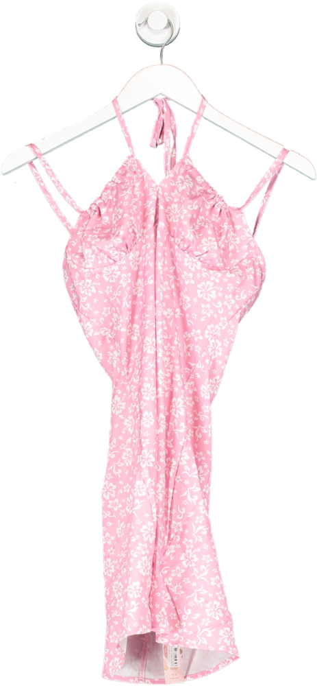 SHEIN Pink Floral Print Mini Dress UK XS