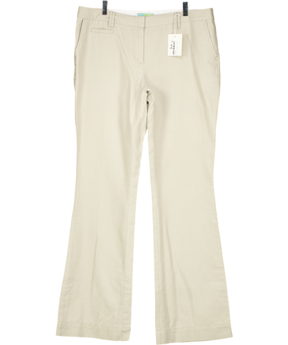 Boden Beige Linen Blend Wide Leg Trouser Long UK 16