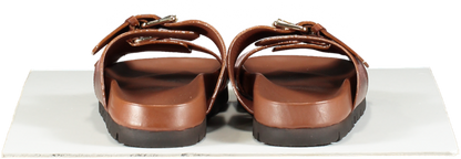 Grenson Brown Smooth Leather Double Strap Sandals UK 6 EU 39 👠