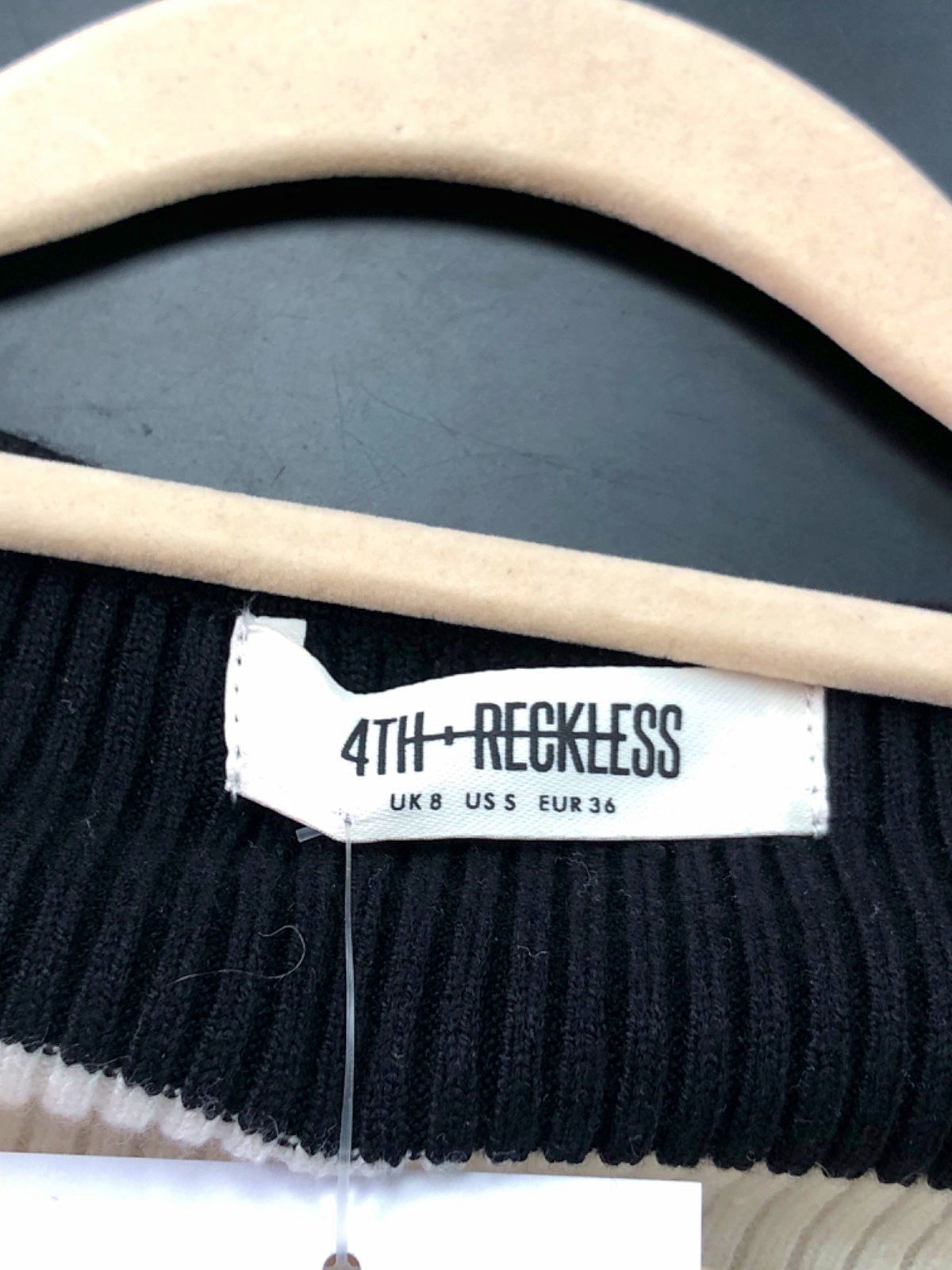4th + Reckless Black and White Stripe Jumper UK 8
