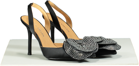 Karen Millen Black Diamante floral stiletto Heels EU 37 UK 4