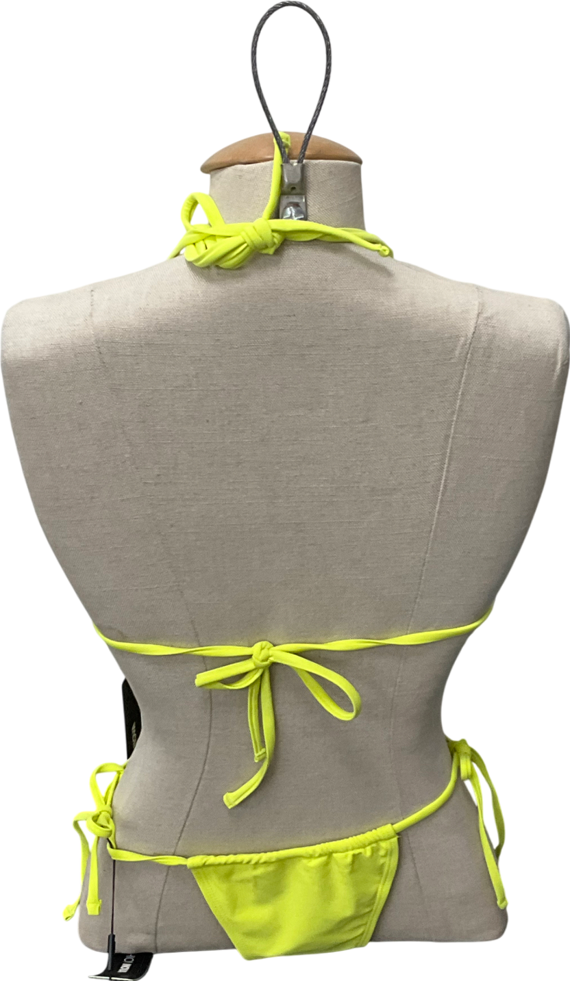 Fashion Nova Yellow Maui Mix And Match Side Tie Bikini Bottom - Lime UK XS