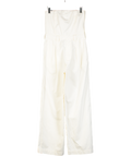 De Rococo Cream Cotton Strapless Jumpsuit UK S