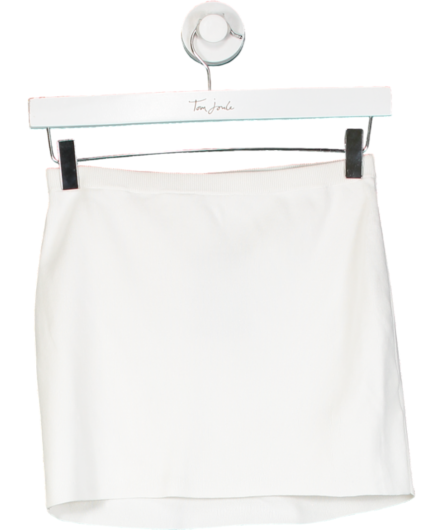 House of CB Kai White Summer Knit Hot Pants UK S