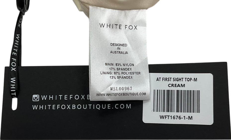 White Fox Cream At First Sight Top And Mini Skirt UK M