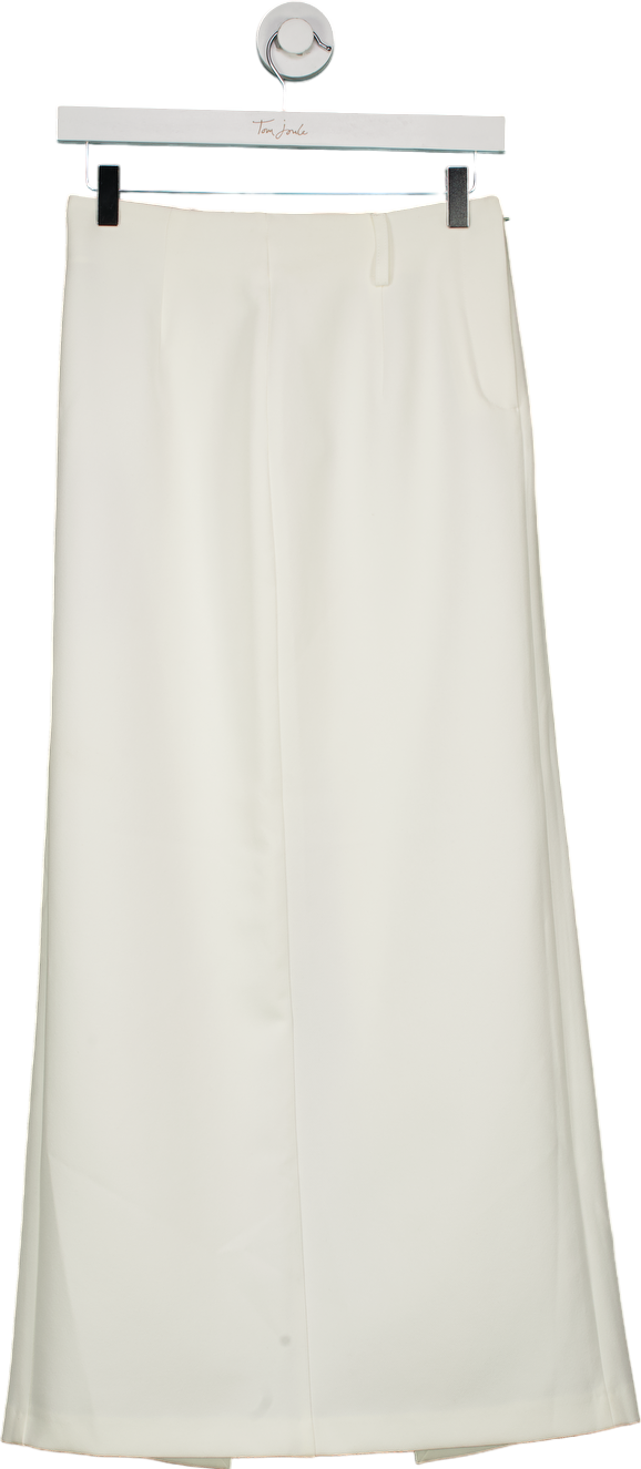 River Island White Wide Leg Trousers UK 8