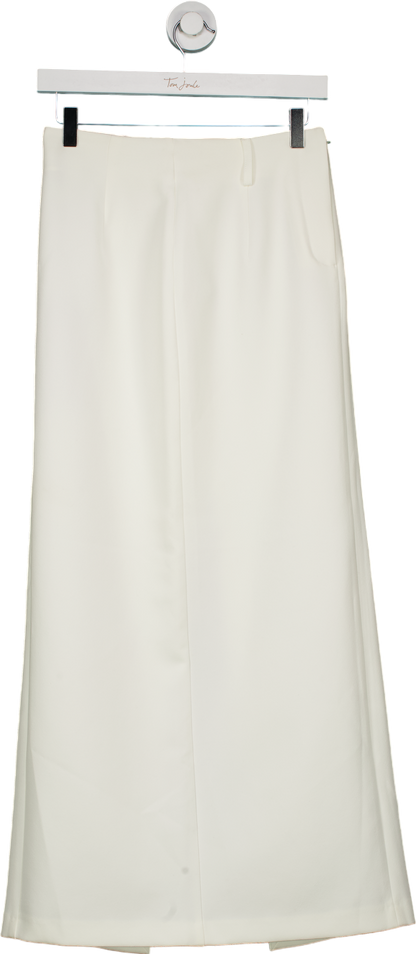 River Island White Wide Leg Trousers UK 8