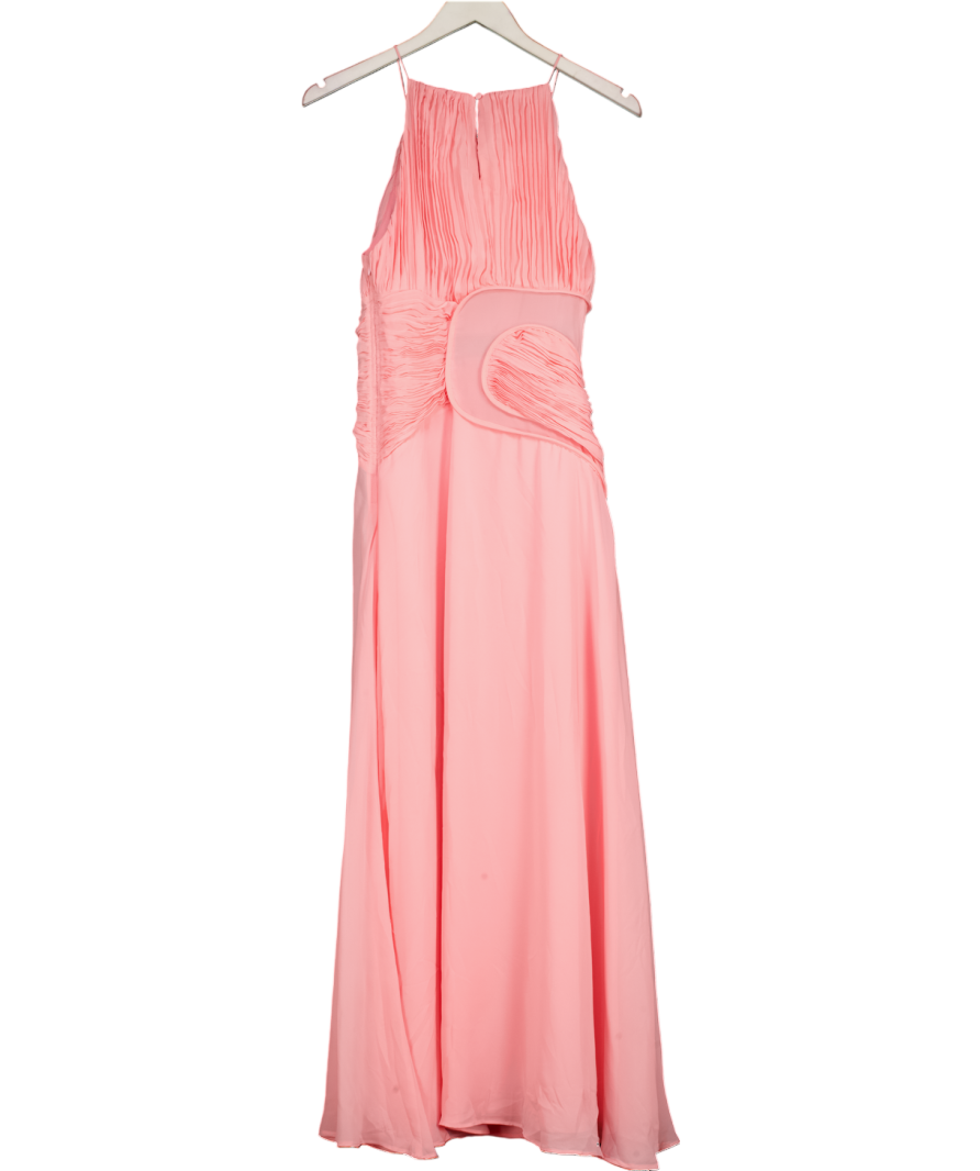 ASOS Pink Cutout Sculpted Crinkle Maxi Dress UK 6