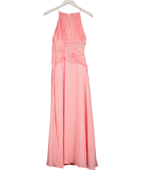 ASOS Pink Cutout Sculpted Crinkle Maxi Dress UK 6