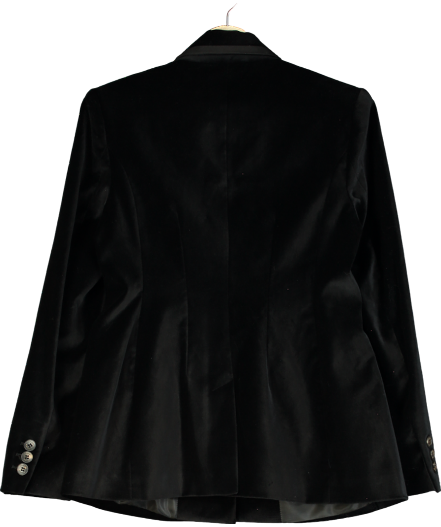 Karen Millen Black Velvet Grosgrain Blazer UK 10