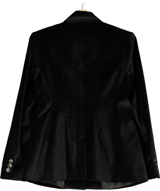 Karen Millen Black Velvet Grosgrain Blazer UK 10