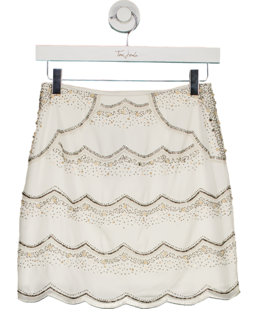 Club Monaco White Embellished Mini Skirt UK XS