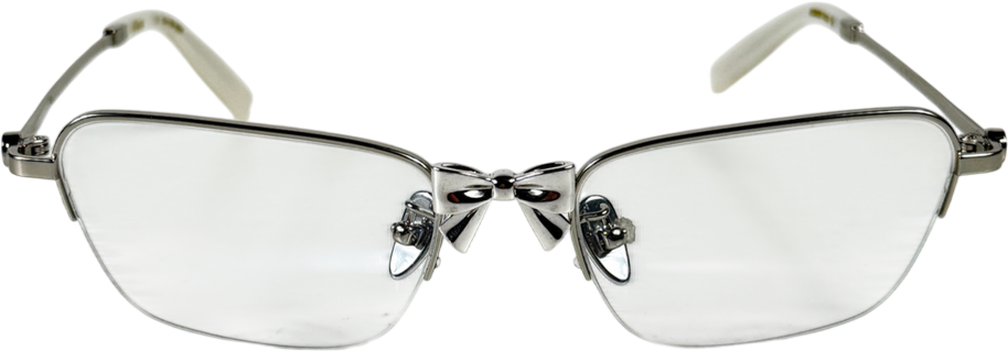 SHUSHU TONG White Shushu/tong Silver Yvmin Edition Metal Bowknot Glasses