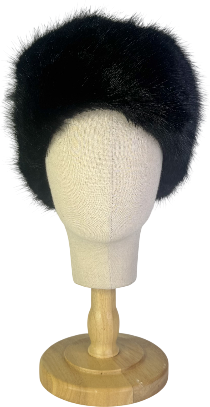 Helen Moore Black Faux Fur Winter Pillbox Hat One Size