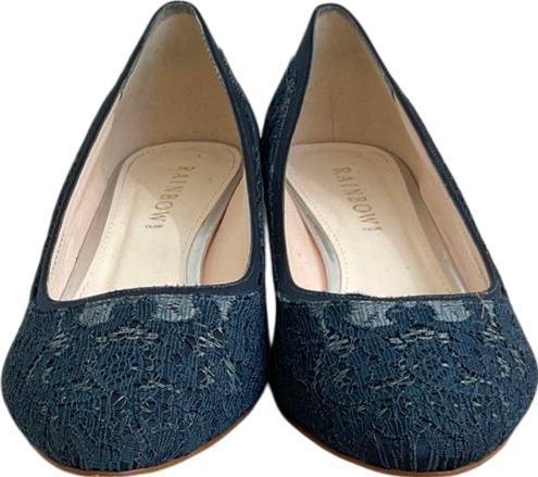 Rainbow club Blue Bobbie  Lace Bridal/court Shoe UK 6 EU 39 👠