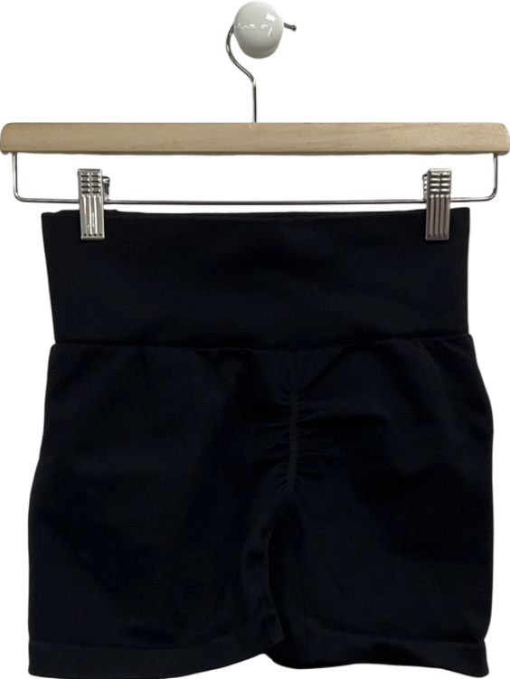 Bo + Tee Blue High Waisted Ruched Bum Shorts UK S