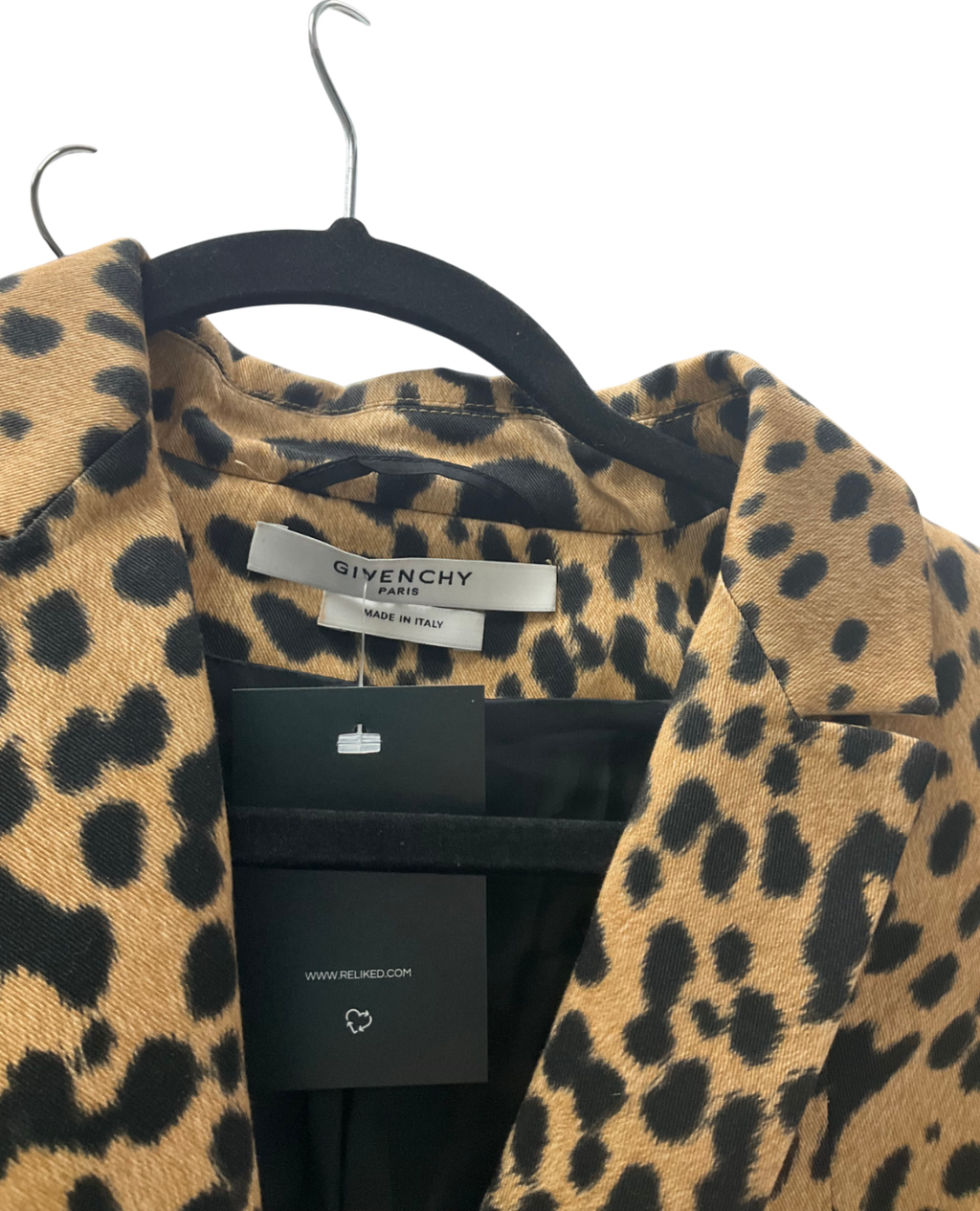 GIvenchy Beige Cropped Leopard Print Blazer with tails Eu 42 UK 14