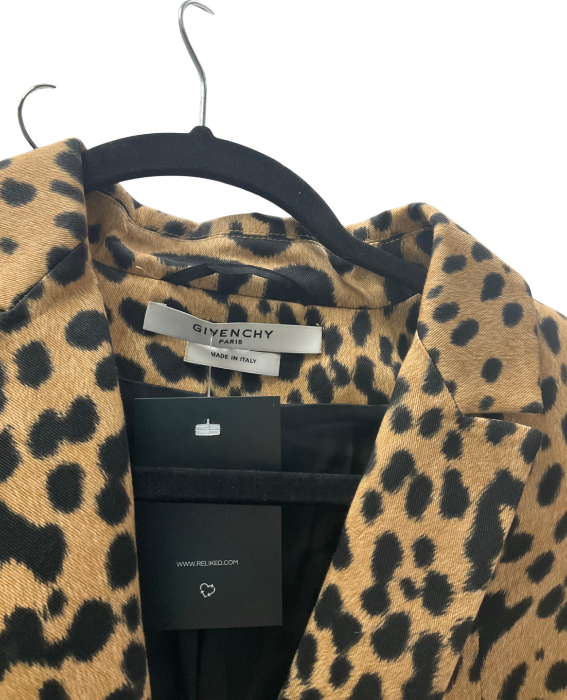 GIvenchy Beige Cropped Leopard Print Blazer with tails Eu 42 UK 14