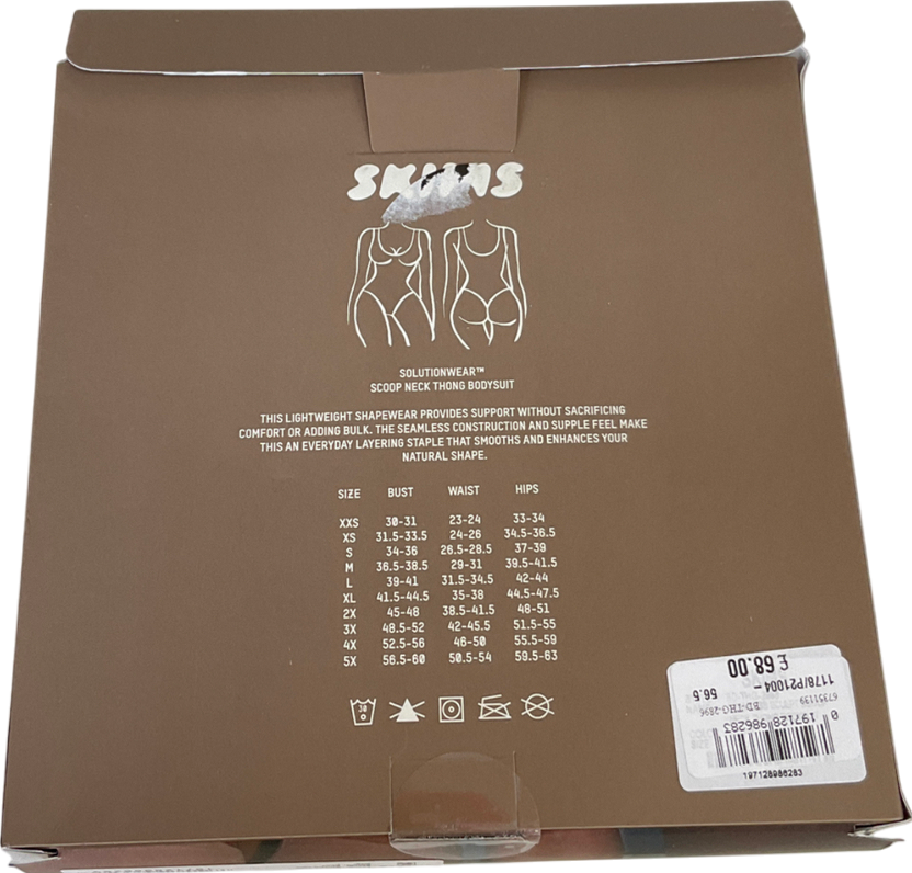 SKIMS Nude Seamless Sculpt Scoop Neck Thong Bodysuit - Clay UK L