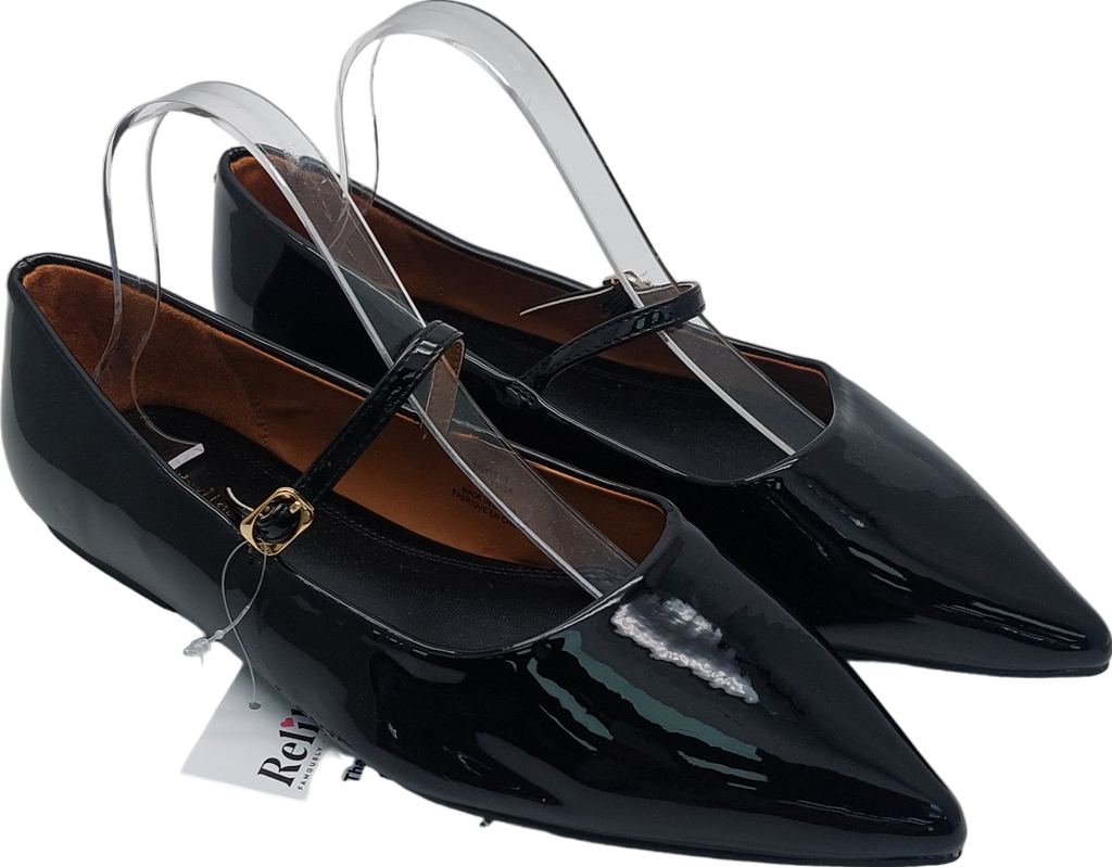 River Island Black Wide Fit Patent Pumps UK 7 EU 40 👠