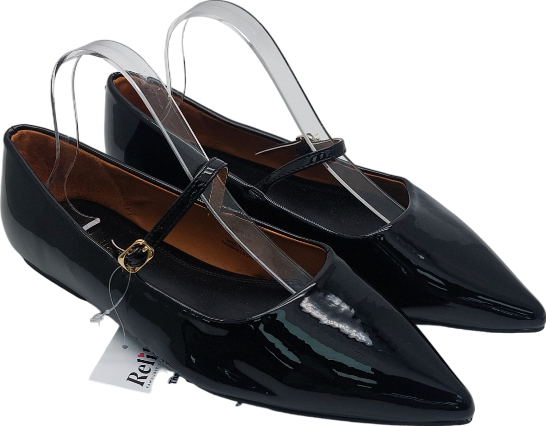 River Island Black Wide Fit Patent Pumps UK 7 EU 40 👠