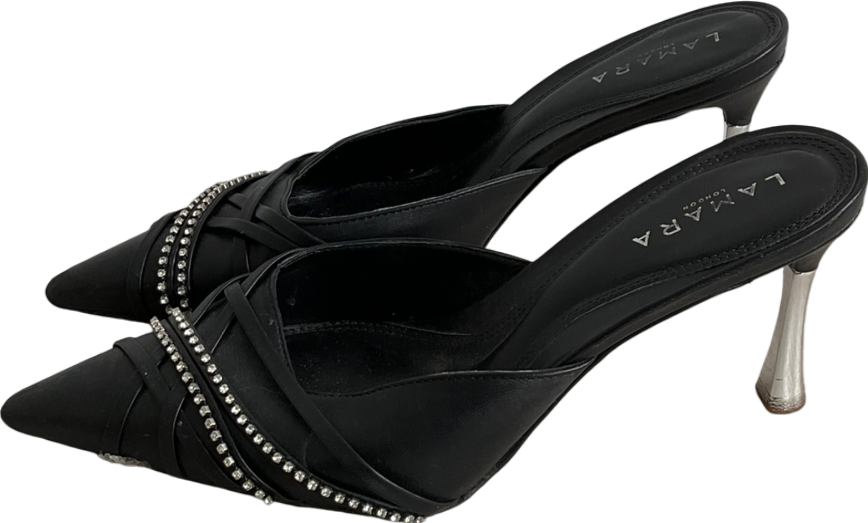 Lamara Black Zola Heeled Mule UK 5 EU 38 👠