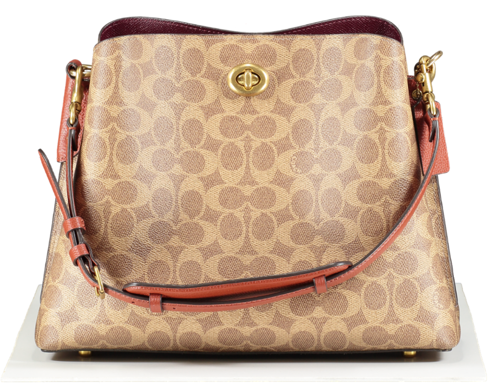 Coach Brown Willow Bucket Bag In Signature Canvas