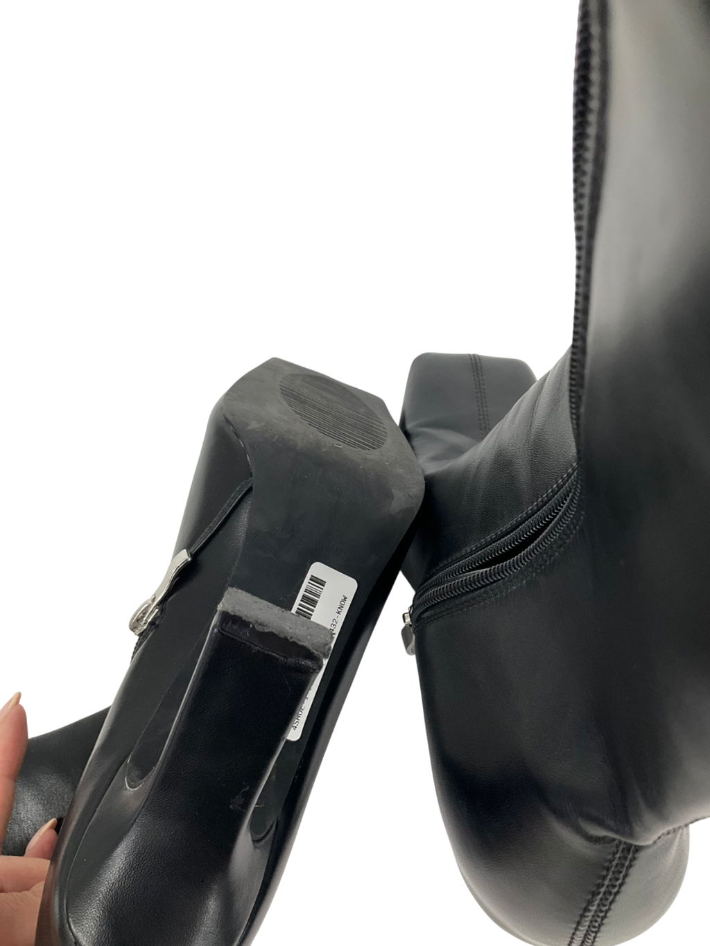 PrettyLittleThing Black Square Toe Boots UK 6 EU 39 👠