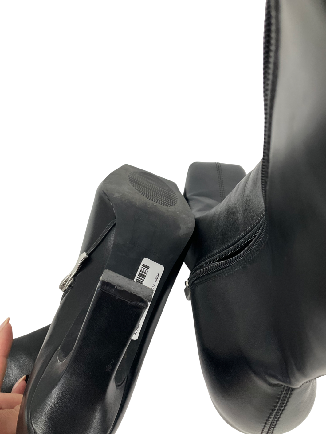 PrettyLittleThing Black Square Toe Boots UK 6 EU 39 👠